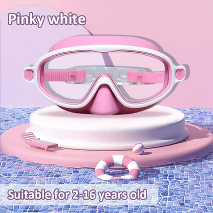 🏊‍♀️-HD children's large frame waterproof and anti-fog swimming goggles