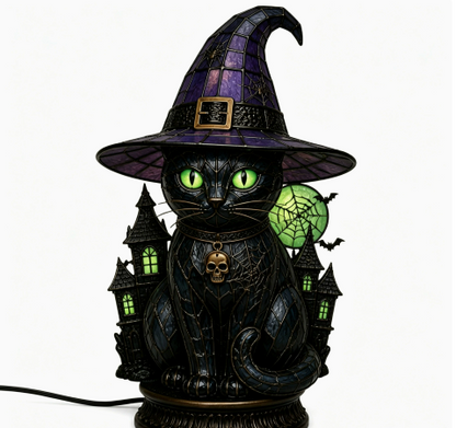 🔥 50% OFF——Magical Black Cat Witch Lamp 🐈‍⬛✨
