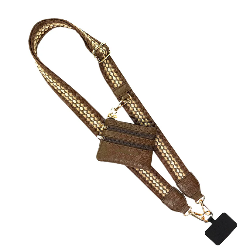 Strap W/Zippered Pouch Fun Dots