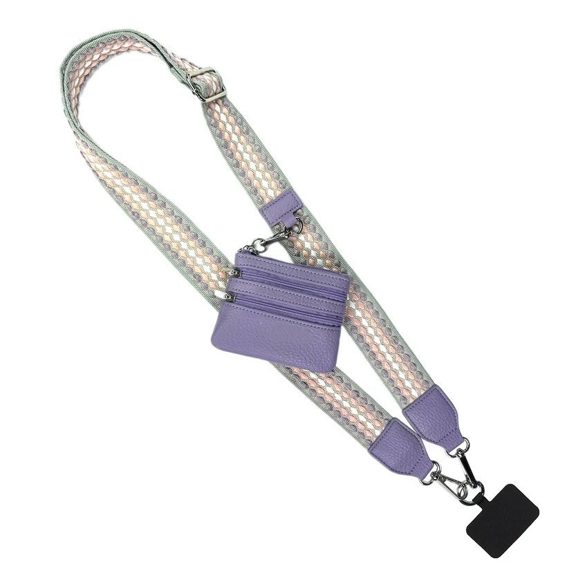 Strap W/Zippered Pouch Fun Dots