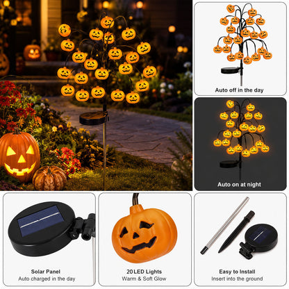 Solar Pumpkin Stake Lights