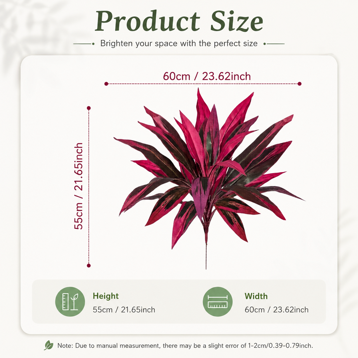 Large Realistic Artificial Boston Fern & Dragon's Blood Tree Plants