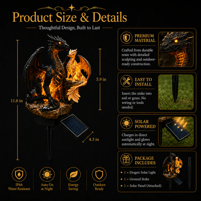 Solar Dragon Garden Light Set Outdoor Decor