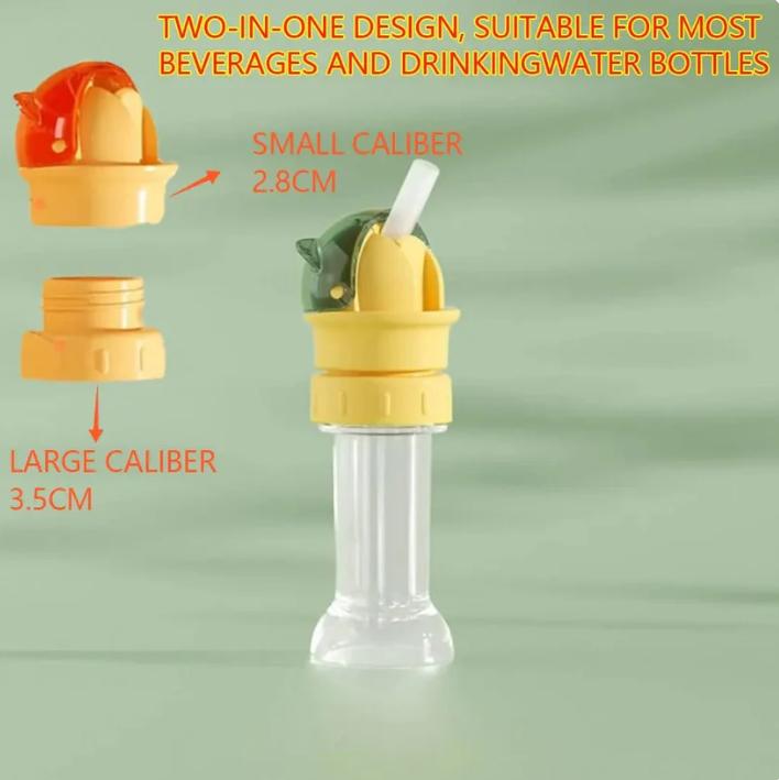 2-in-1 Dual-Caliber Mineral Water Bottle Straw Lid