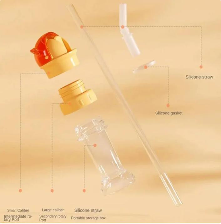 2-in-1 Dual-Caliber Mineral Water Bottle Straw Lid