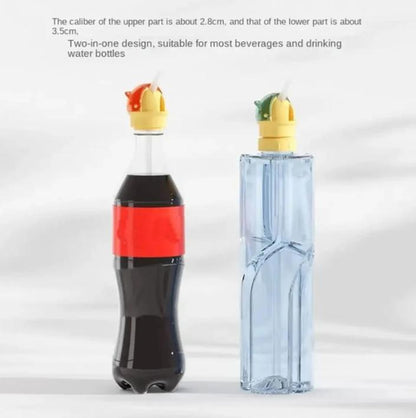 2-in-1 Dual-Caliber Mineral Water Bottle Straw Lid