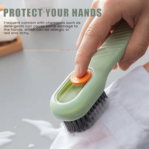 Press Type Liquid Storage Laundry & Shoe Cleaning Brush