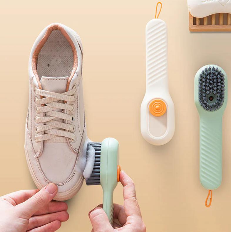 Press Type Liquid Storage Laundry & Shoe Cleaning Brush