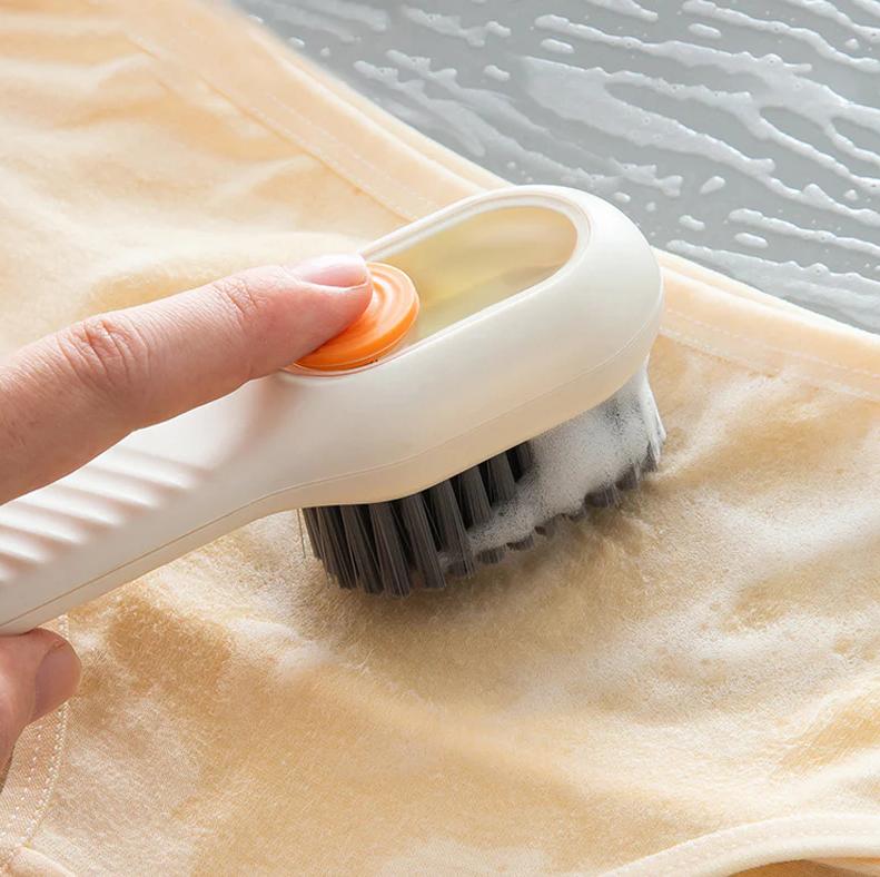 Press Type Liquid Storage Laundry & Shoe Cleaning Brush