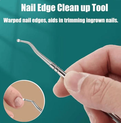 Professional Nail Groove Care 3Pcs Kit | Portable Stainless Steel Pedicure Storage Box