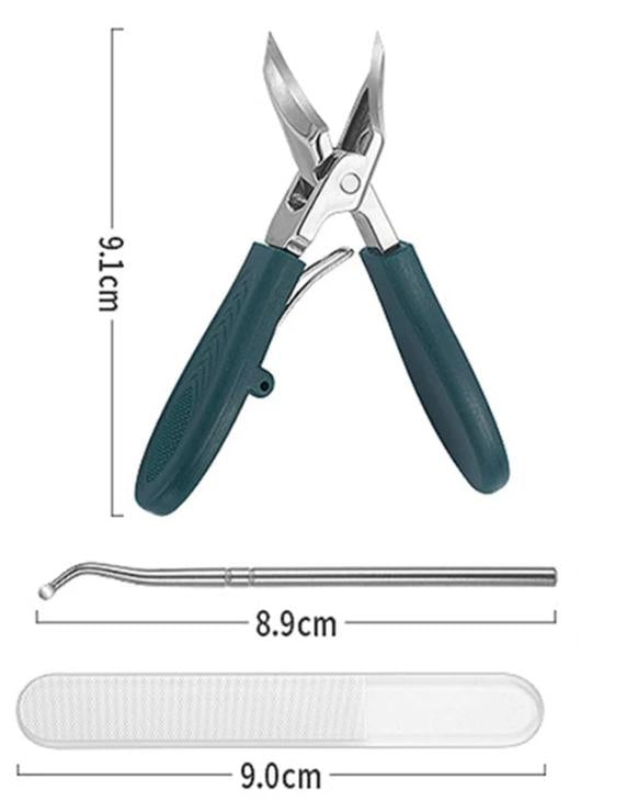 Professional Nail Groove Care 3Pcs Kit | Portable Stainless Steel Pedicure Storage Box