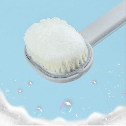 Long-Handled Back Scrubber with Built-in Soap Dispenser – Soft-Bristle Exfoliating Bath Brush