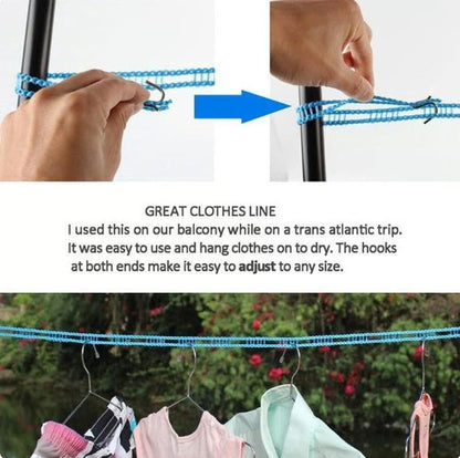 Windproof Nylon Clothes Line, Punch Free Drying Rope