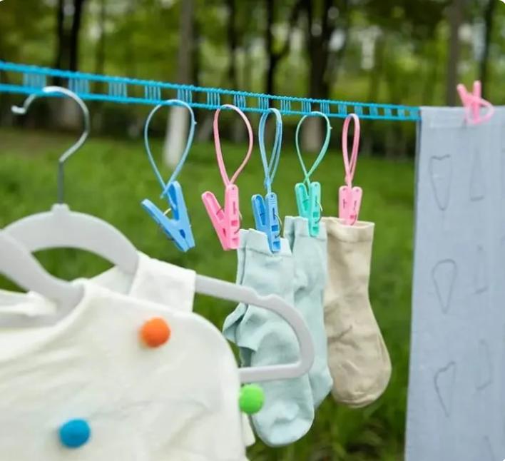 Windproof Nylon Clothes Line, Punch Free Drying Rope