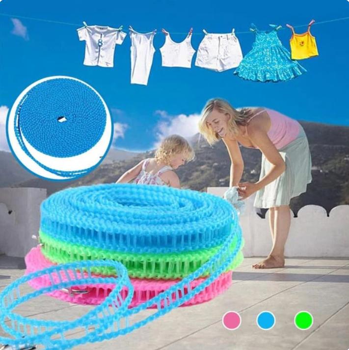Windproof Nylon Clothes Line, Punch Free Drying Rope