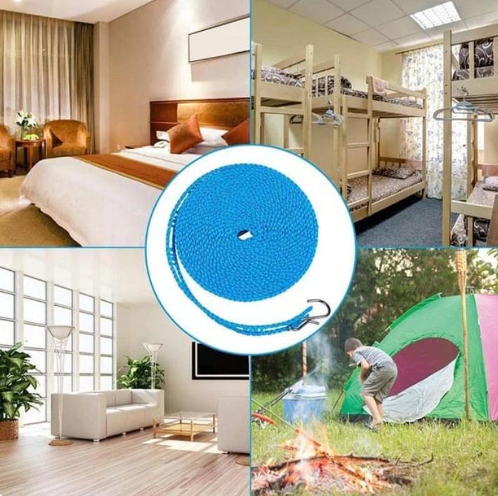 Windproof Nylon Clothes Line, Punch Free Drying Rope