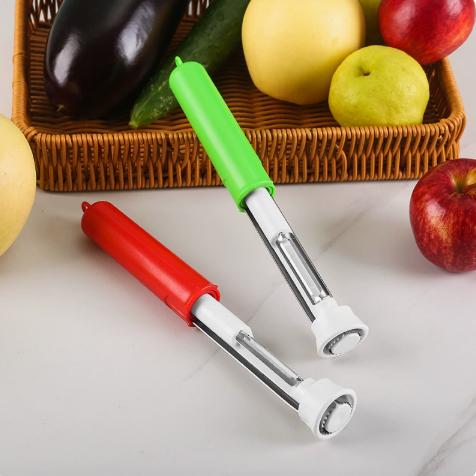 Push Out Fruit Core Easily! 2-in-1 Peeler & Corer For Apple & Pear