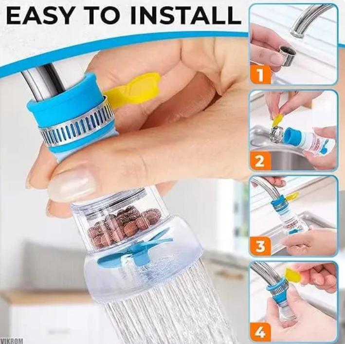Rotatable Faucet Filter Extender – Kitchen Anti-Splash Water-Purifying Sprayer