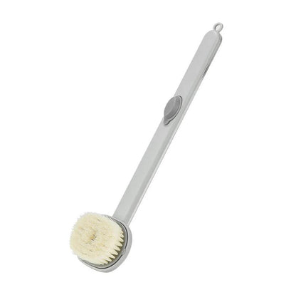Long-Handled Back Scrubber with Built-in Soap Dispenser – Soft-Bristle Exfoliating Bath Brush