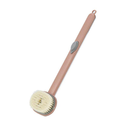 Long-Handled Back Scrubber with Built-in Soap Dispenser – Soft-Bristle Exfoliating Bath Brush