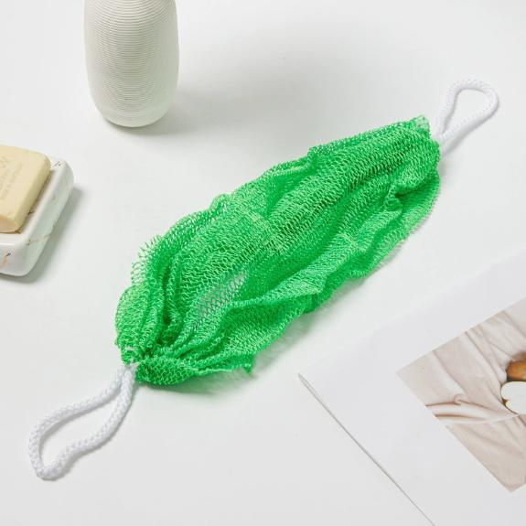 Multi-colored, Extra-long, Stretchy Bath Mesh – Exfoliating Back-Scrubbing Towel with Dual Hanging Loops