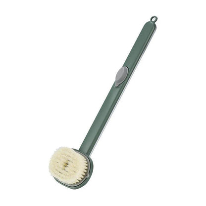 Long-Handled Back Scrubber with Built-in Soap Dispenser – Soft-Bristle Exfoliating Bath Brush