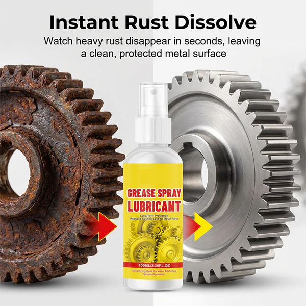 Rust-removing and lubricating spray