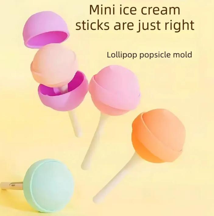 4 Colors Spherical Handheld Silicone Mini Ice Cream Molds