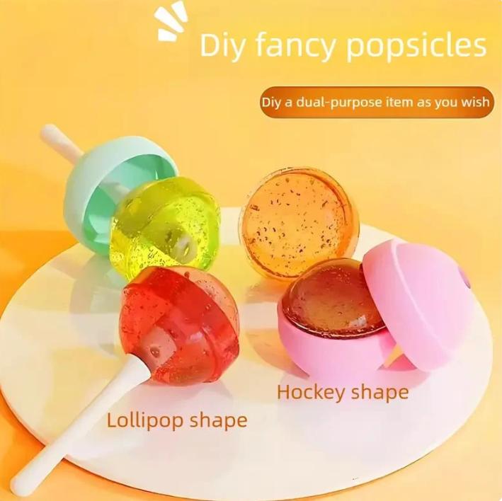 4 Colors Spherical Handheld Silicone Mini Ice Cream Molds