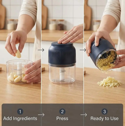 One Touch Electric Garlic Chopper Multi-Function Mini Food Processor