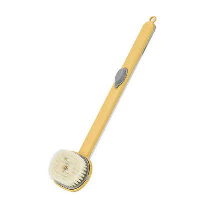 Long-Handled Back Scrubber with Built-in Soap Dispenser – Soft-Bristle Exfoliating Bath Brush