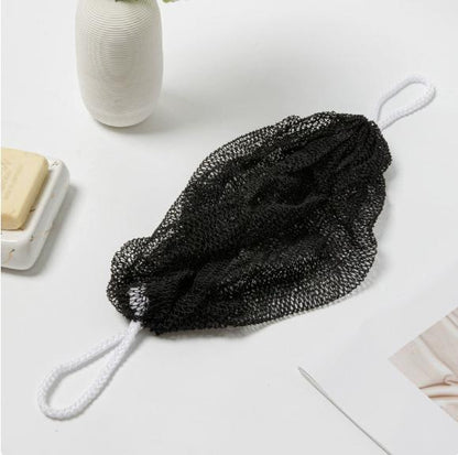 Multi-colored, Extra-long, Stretchy Bath Mesh – Exfoliating Back-Scrubbing Towel with Dual Hanging Loops