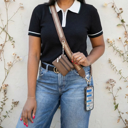 Strap W/Zippered Pouch Fun Dots