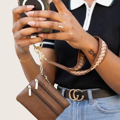 Strap W/Zippered Pouch Fun Dots