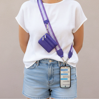 Strap W/Zippered Pouch Fun Dots