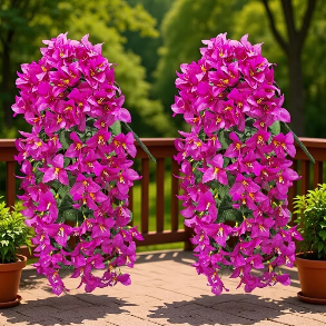 🔥2026 Hot Sale🔥Artificial Bougainvillea Hanging Basket With Trailing Flowers