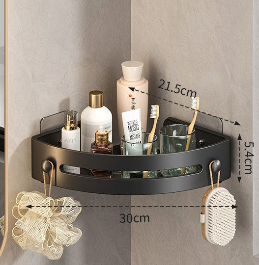 No punching triangle bathroom storage rack