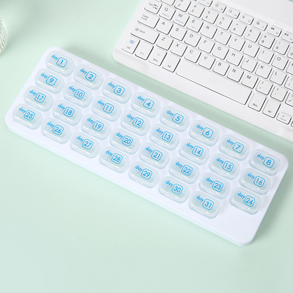 31 Days Arthritis Friendly Monthly Pill Organizer Box, BPA Free Easy Open Medication Case Gift for Seniors & Family