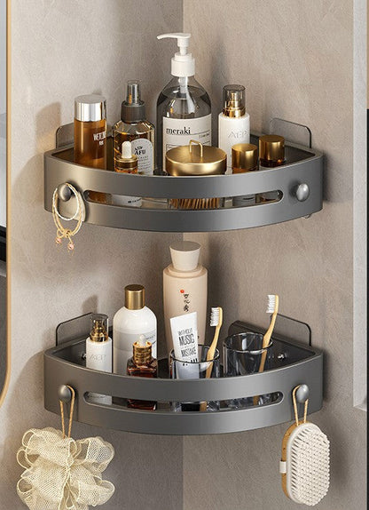 No punching triangle bathroom storage rack