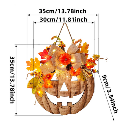 🔥Halloween Early Bird Sale🎃Lighted Burlap Pumpkin Wreath