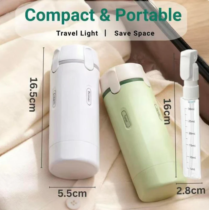 4-in-1 Travel Toiletry Dispenser – Compact, Leak-Proof & Refillable