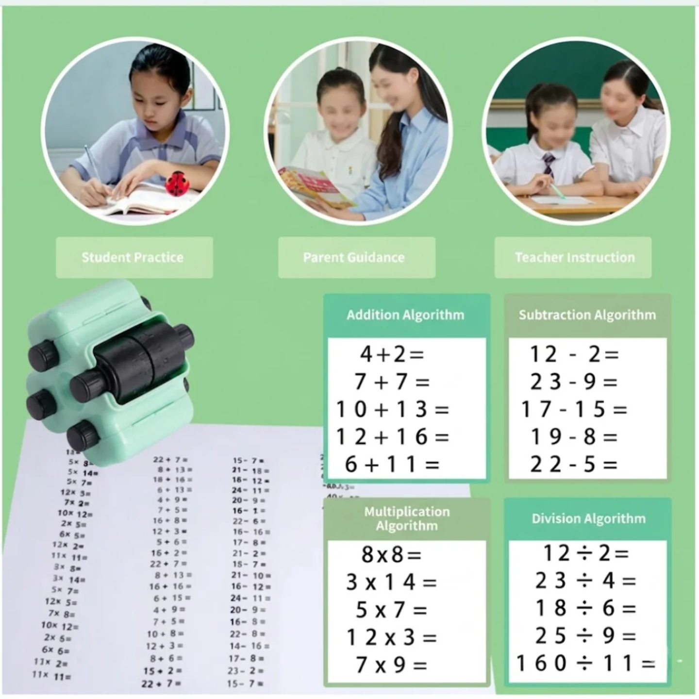 Save 50%🔥4-in-1 Rolling Stamp Arithmetic Practice Tool