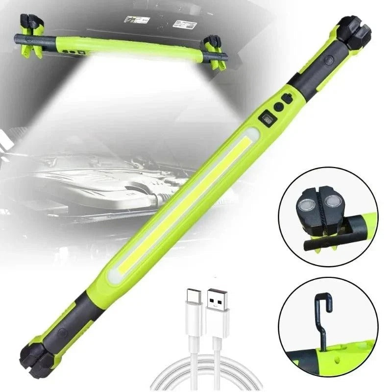 Magnetic COB Work Light | USB Rechargeable Auto Repair Light with Hook & Clip