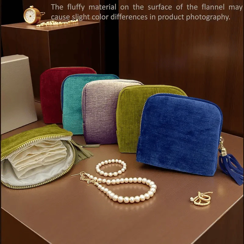 Jewelry Zippered Pocket CaseTravel Jewelry Bag PortableOrganizer