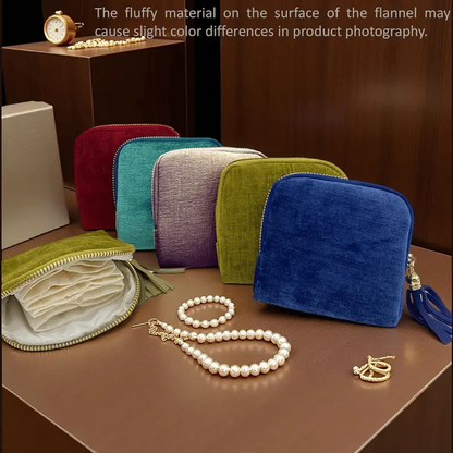 Jewelry Zippered Pocket CaseTravel Jewelry Bag PortableOrganizer