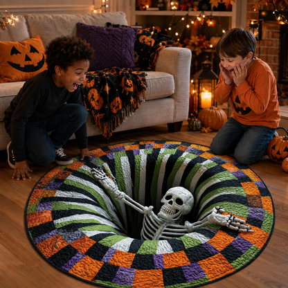 🔥Limited Time 50% OFF👻💀 Halloween 3D Optical Illusion Ghost & Skeleton Rug