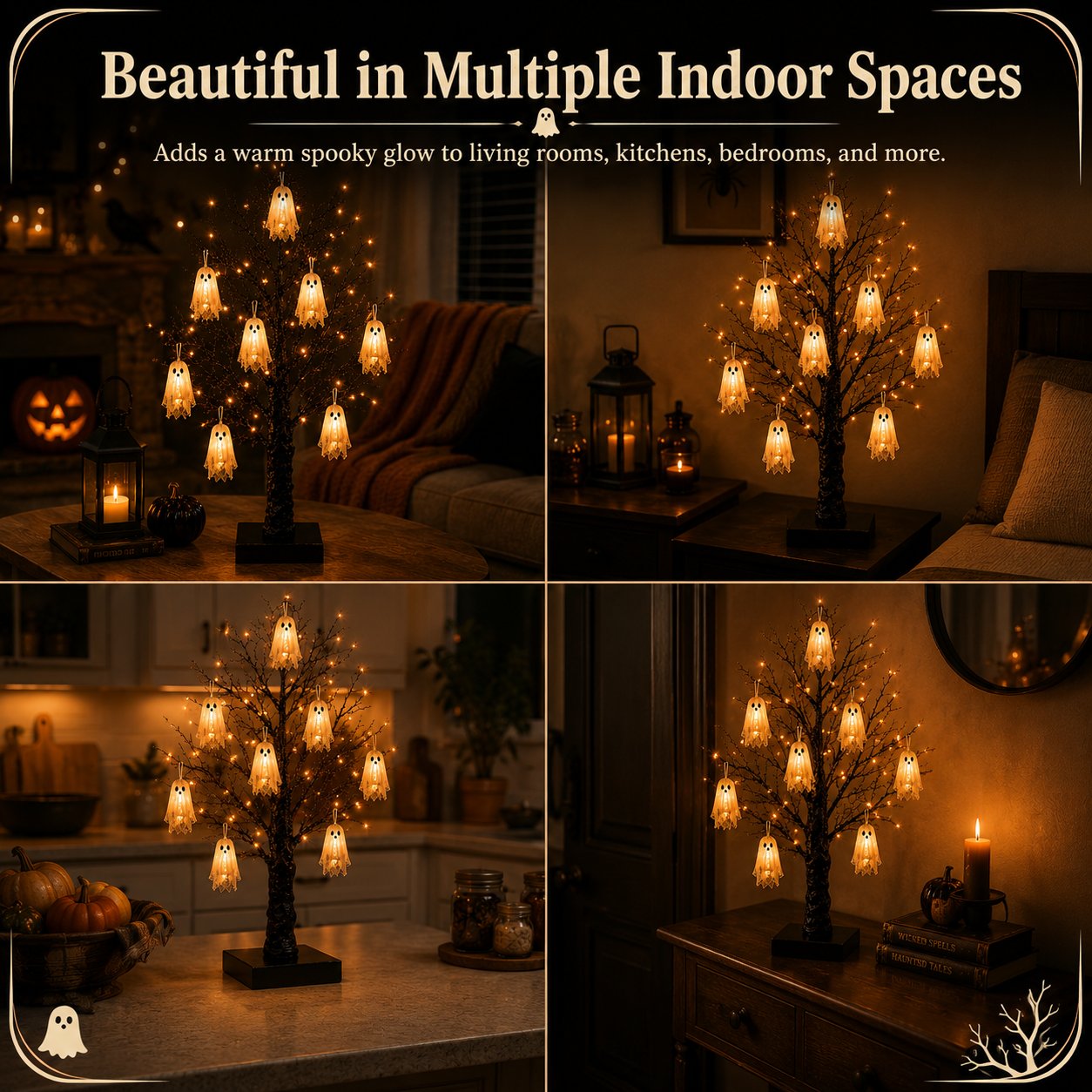 Vintage LED Halloween Ghost Tree