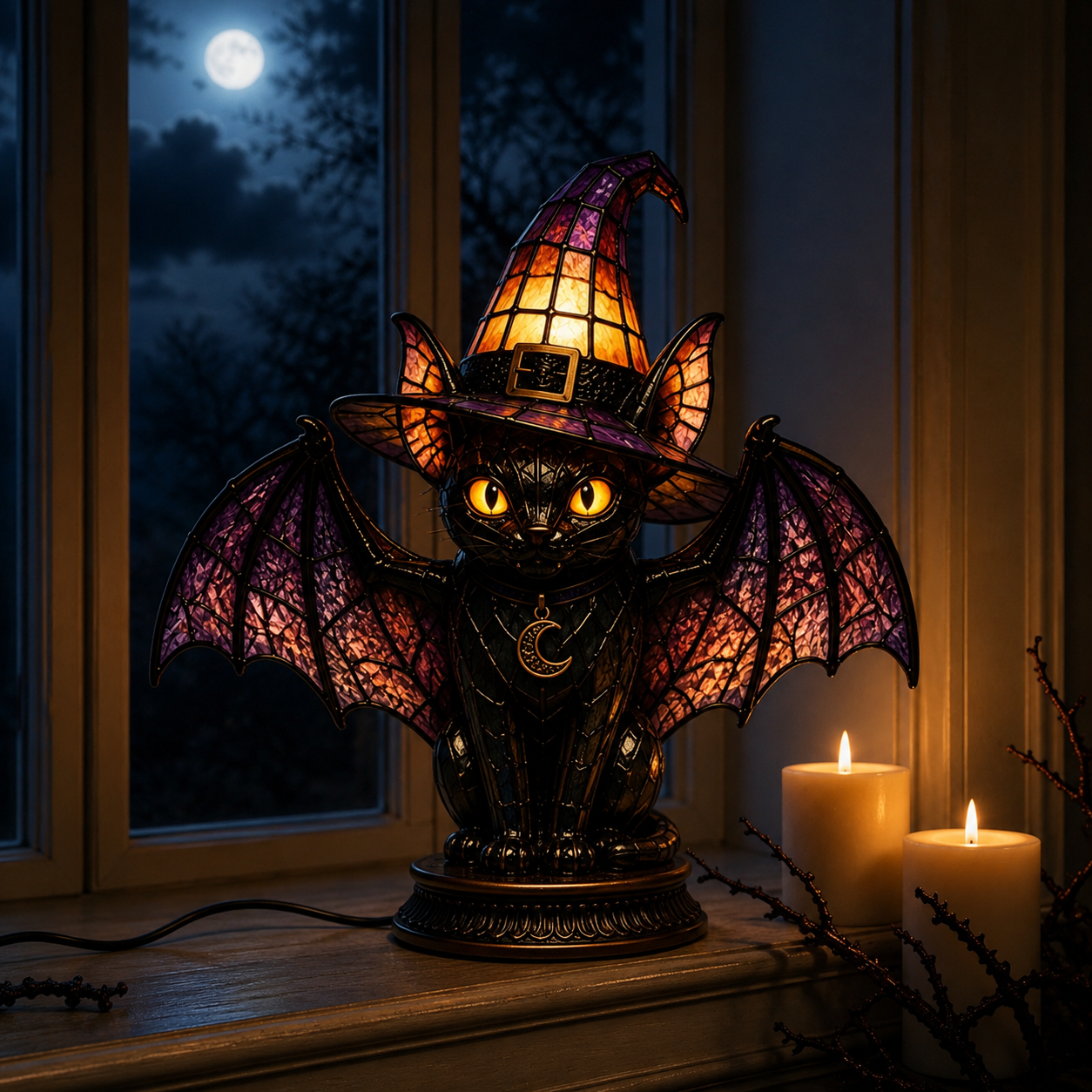 🎃7-Piece Halloween Stained Glass-Style Lighted Figurine Collection