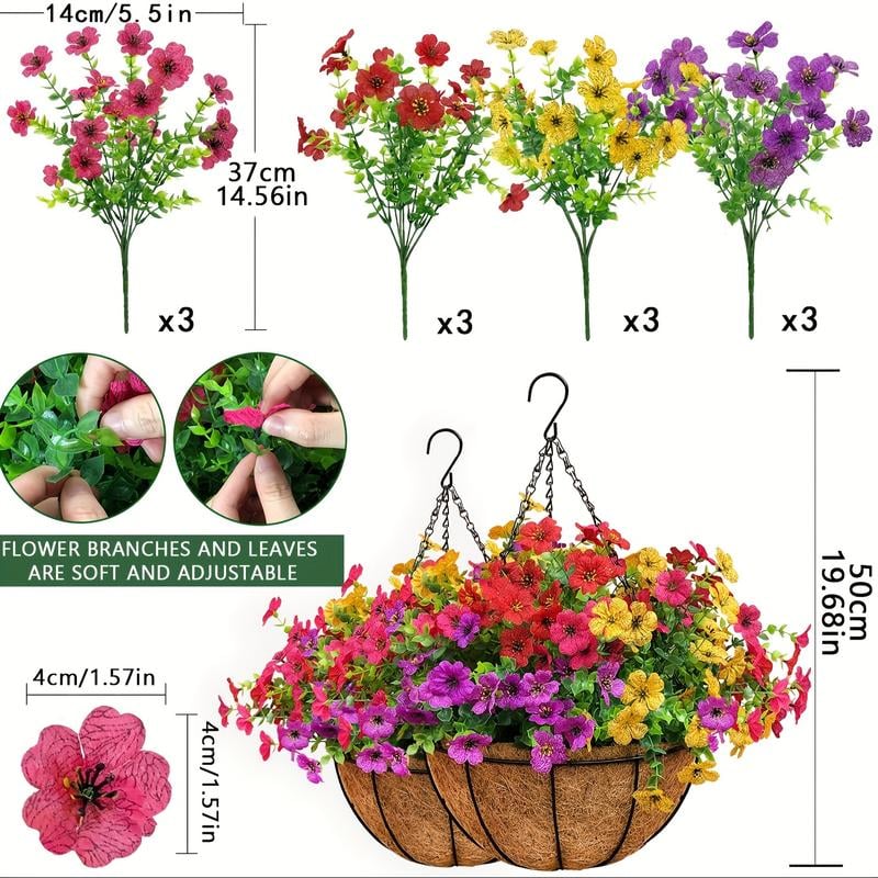 🔥Last Day Each Only $4.99🔥UV Resistant Look Real Colorful Spring Flowers