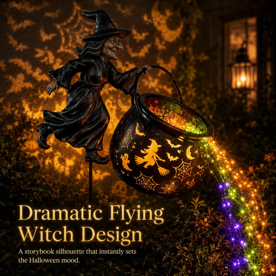 5K+ people purchased it over the past week.🧙‍♀Halloween Witch Cauldron Garden Light🎃✨